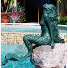 Garden Decoratrion Metal Craft Life Size Bronze Naked Mermaid Statue